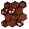 D-084 WOODEN 3D Self Adhesive Wall Panels - Wooden Hexalux Design | 50 x 50 cm