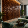 D-084 WOODEN WALL VIEW 3D Self Adhesive Wall Panels - Wooden Hexalux Design | 50 x 50 cm