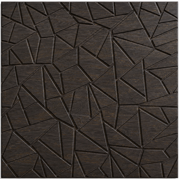 D-103 EBONY WOOD 3D Self Adhesive Wall Panels - Ebony Wood Abstract Shard Design | 50 x 50 cm