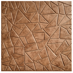 D-103 GOLD COPPER RUST 3D Self Adhesive Wall Panels - Gold Copper Rust Abstract Shard Design | 50 x 50 cm
