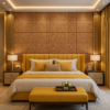 D-103 Gold copper rust wall view 3D Self Adhesive Wall Panels - Gold Copper Rust Abstract Shard Design | 50 x 50 cm