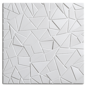 3D Self Adhesive Wall Panels - White Abstract Shard Design | 50 x 50 cm