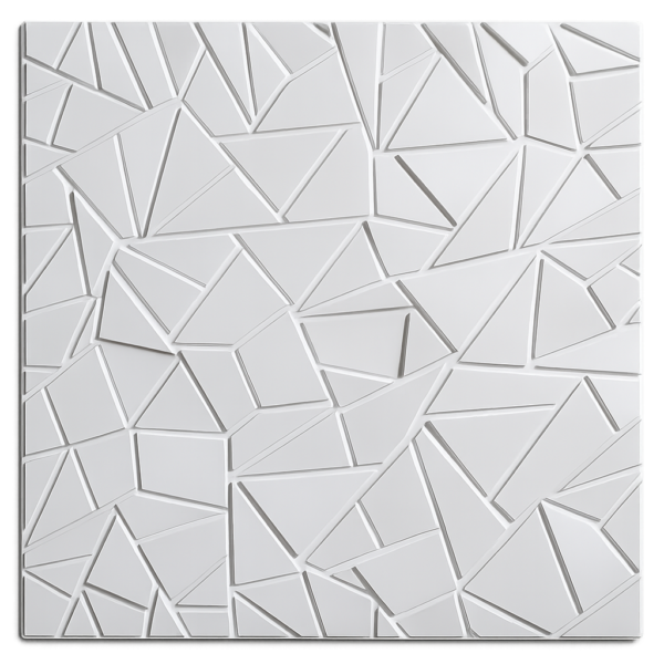 3D Self Adhesive Wall Panels - White Abstract Shard Design | 50 x 50 cm