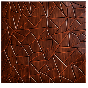 3D Self Adhesive Wall Panels - Wooden Abstract Shard Design | 50 x 50 cm