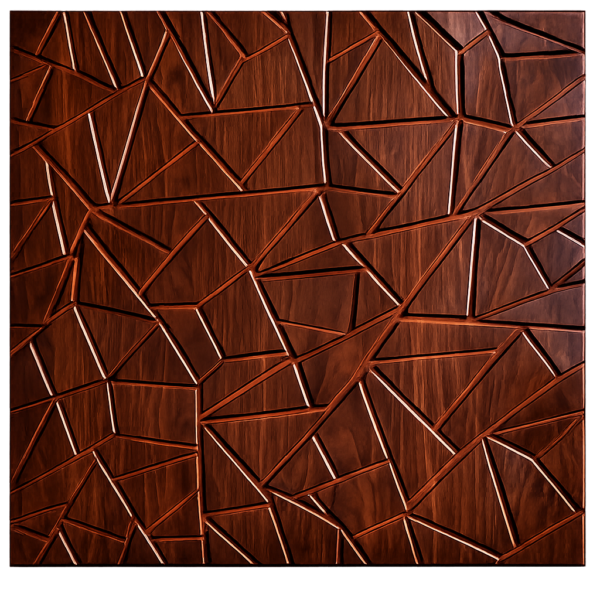 D-103 WOODEN 3D Self Adhesive Wall Panels - Wooden Abstract Shard Design | 50 x 50 cm