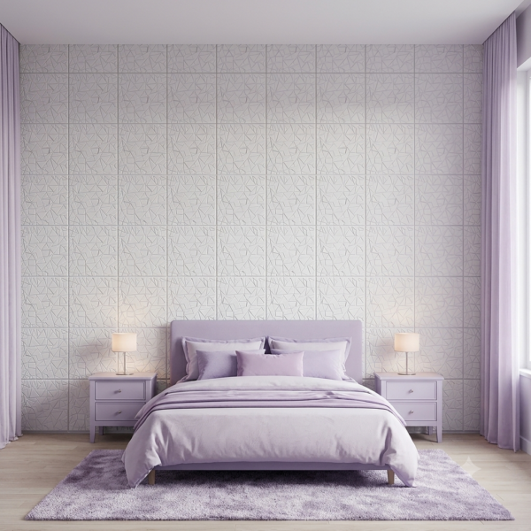 3D Self Adhesive Wall Panels - White Abstract Shard Design | 50 x 50 cm