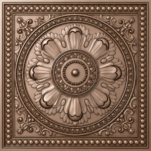 D-123 M. COFFEE Ceiling Panels by Exclusive Corner - Metallic Coffee Medallion Design | 60 x 60 cm ( 2 x 2 ft)