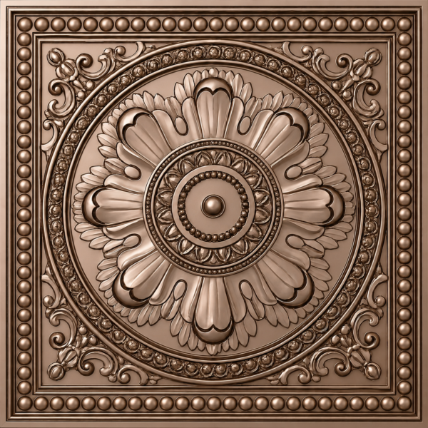 D-123 M. COFFEE Ceiling Panels by Exclusive Corner - Metallic Coffee Medallion Design | 60 x 60 cm ( 2 x 2 ft)