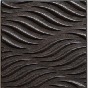 D-184 EBONY WOOD 3D Self Adhesive Wall Panels - Ebony Wood Flowing Wave Design | 50 x 50 cm