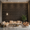 D-184 Ebony grey wood 3D Self Adhesive Wall Panels - Ebony Wood Flowing Wave Design | 50 x 50 cm
