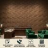 D-184 GOLD COPPER RUST FEATURE IMAGE 3D Self Adhesive Wall Panels - Gold Copper Rust Flowing Wave Design | 50 x 50 cm
