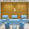 3D Self Adhesive Wall Panels - Golden Flowing Wave Design | 50 x 50 cm