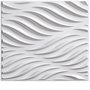 3D Self Adhesive Wall Panels - White Flowing Wave Design | 50 x 50 cm