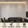 3D Self Adhesive Wall Panels - White Flowing Wave Design | 50 x 50 cm