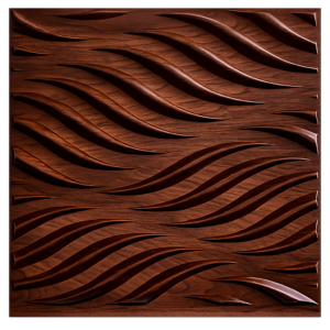 3D Self Adhesive Wall Panels - Wooden Flowing Wave Design | 50 x 50 cm