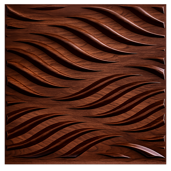 3D Self Adhesive Wall Panels - Wooden Flowing Wave Design | 50 x 50 cm