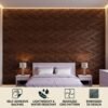 3D Self Adhesive Wall Panels - Wooden Flowing Wave Design | 50 x 50 cm