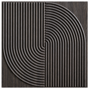 D-186 EBONY WOOD 3D Self Adhesive Wall Panels - Ebony Wood Arc Symphony Design | 50 x 50 cm