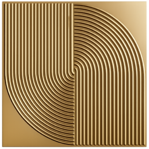 3D Self Adhesive Wall Panels - Golden Arc Symphony Design | 50 x 50 cm