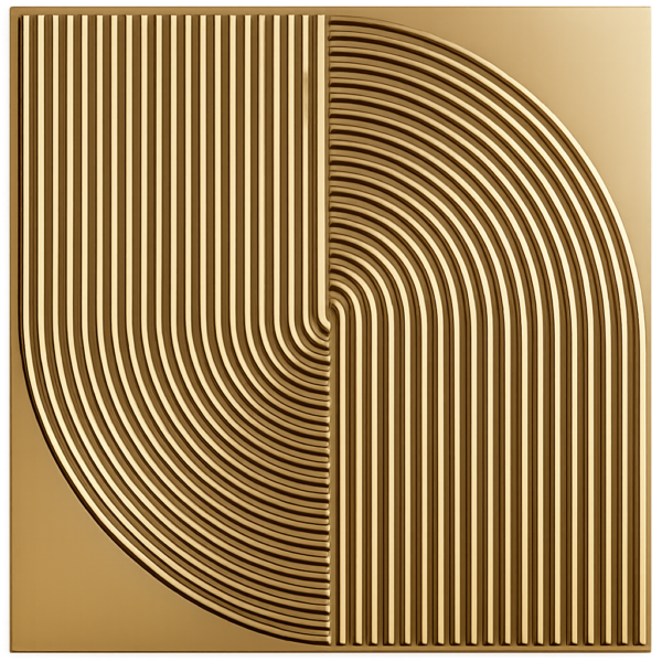 3D Self Adhesive Wall Panels - Golden Arc Symphony Design | 50 x 50 cm