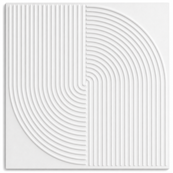 3D Self Adhesive Wall Panels - White Arc Symphony Design | 50 x 50 cm