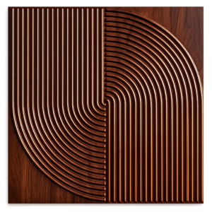 3D Self Adhesive Wall Panels - Wooden Arc Symphony Design | 50 x 50 cm