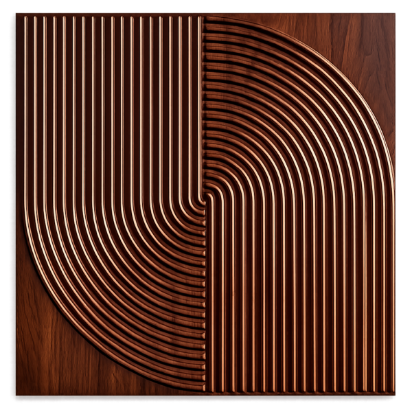 3D Self Adhesive Wall Panels - Wooden Arc Symphony Design | 50 x 50 cm