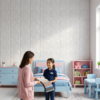 3D Self Adhesive Wall Panels - White Arc Symphony Design | 50 x 50 cm