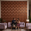 3D Self Adhesive Wall Panels - Wooden Arc Symphony Design | 50 x 50 cm