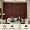 3D Self Adhesive Wall Panels - Wooden Arc Symphony Design | 50 x 50 cm