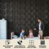 D-186 ebony grey wood Feature view 3D Self Adhesive Wall Panels - Ebony Wood Arc Symphony Design | 50 x 50 cm