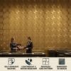 3D Self Adhesive Wall Panels - Golden Arc Symphony Design | 50 x 50 cm