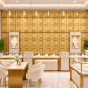 D-197 C.GOLD 3D Self Adhesive Wall Panels - Golden Royal Frame Design | 50 x 50 cm