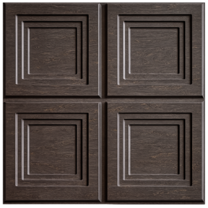 D-197 EBONY WOOD 3D Self Adhesive Wall Panels - Ebony Wood Royal Frame Design | 50 x 50 cm