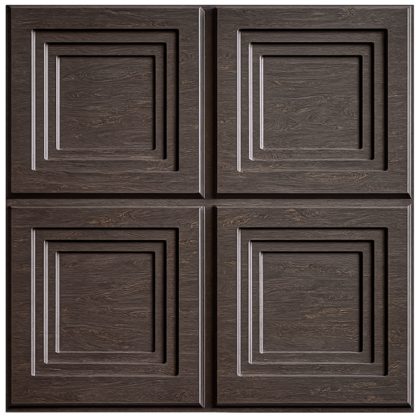 D-197 EBONY WOOD 3D Self Adhesive Wall Panels - Ebony Wood Royal Frame Design | 50 x 50 cm