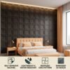 D-197 Ebony Grey Wood Feature image 3D Self Adhesive Wall Panels - Ebony Wood Royal Frame Design | 50 x 50 cm