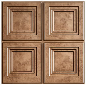 D-197 GOLD COPPER RUST 3D Self Adhesive Wall Panels - Gold Copper Rust Royal Frame Design | 50 x 50 cm