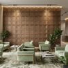 D-197 Gold copper rust 3D Self Adhesive Wall Panels - Gold Copper Rust Royal Frame Design | 50 x 50 cm