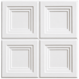3D Self Adhesive Wall Panels - White Royal Frame Design | 50 x 50 cm