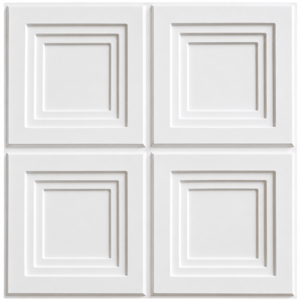 3D Self Adhesive Wall Panels - White Royal Frame Design | 50 x 50 cm