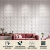 3D Self Adhesive Wall Panels - White Royal Frame Design | 50 x 50 cm