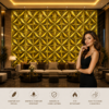 GLOSSY GOLD 3D WALL PANEL BUTTERFLY FEATURE VIEW 3D PVC Wall Panels for Wall Butterfly Design