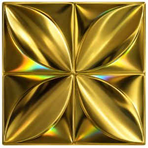 GLOSSY GOLD 3D WALL PANEL BUTTERFLY FRONT VIEW 3D PVC Wall Panels for Home Décor