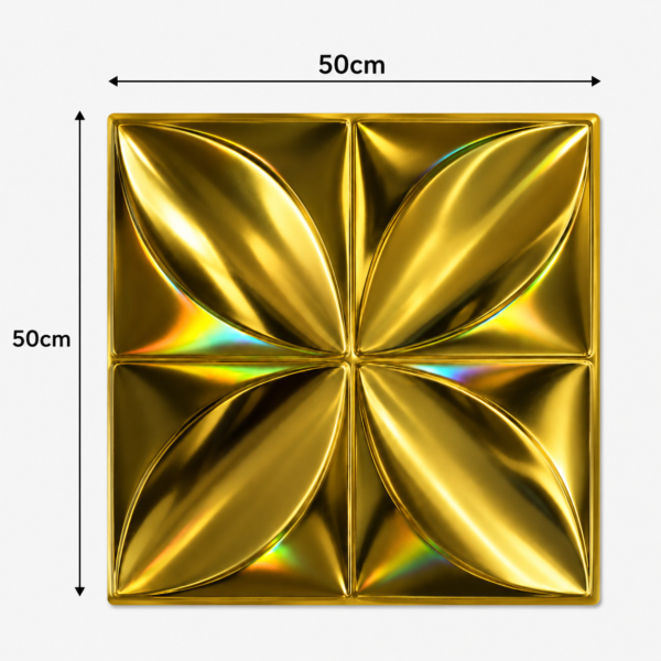GLOSSY GOLD 3D WALL PANEL BUTTERFLY MEAQSUREMEN 3D PVC Wall Panels for Home Décor – Butterfly Design | Glossy Gold