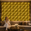GLOSSY GOLD 3D WALL PANEL BUTTERFLY WALL VIEW 3D PVC Wall Panels for Wall Décor – Butterfly Design