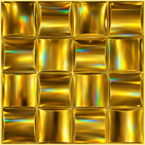 GLOSSY GOLD 3D WALL PANEL FRONT VIEW 3D PVC Wall Panels for Home Decoration – Glossy Gold Square Block Design