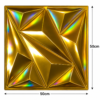 GLOSSY GOLD 3D WALL PANEL-MEAQSUREMEN 3D PVC Wall Panel – Glossy Gold Geometric Design