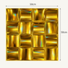 GLOSSY GOLD 3D WALL PANEL MEAQSUREMEN 3D PVC Wall Panels for Home Décor – Glossy Gold Square Block Design | 50 × 50 cm