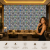 GLOSSY SILVER 3D WALL PANEL WAVE FEATURE VIEW 3D PVC Wall Panels for Home Décor – Glossy Silver Rainbow Wave Design | 50 × 50 cm