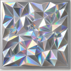 HM2504-2(1) 3D PVC Wall Panels for Home Décor – Silver Rainbow Crystal Geometric Design